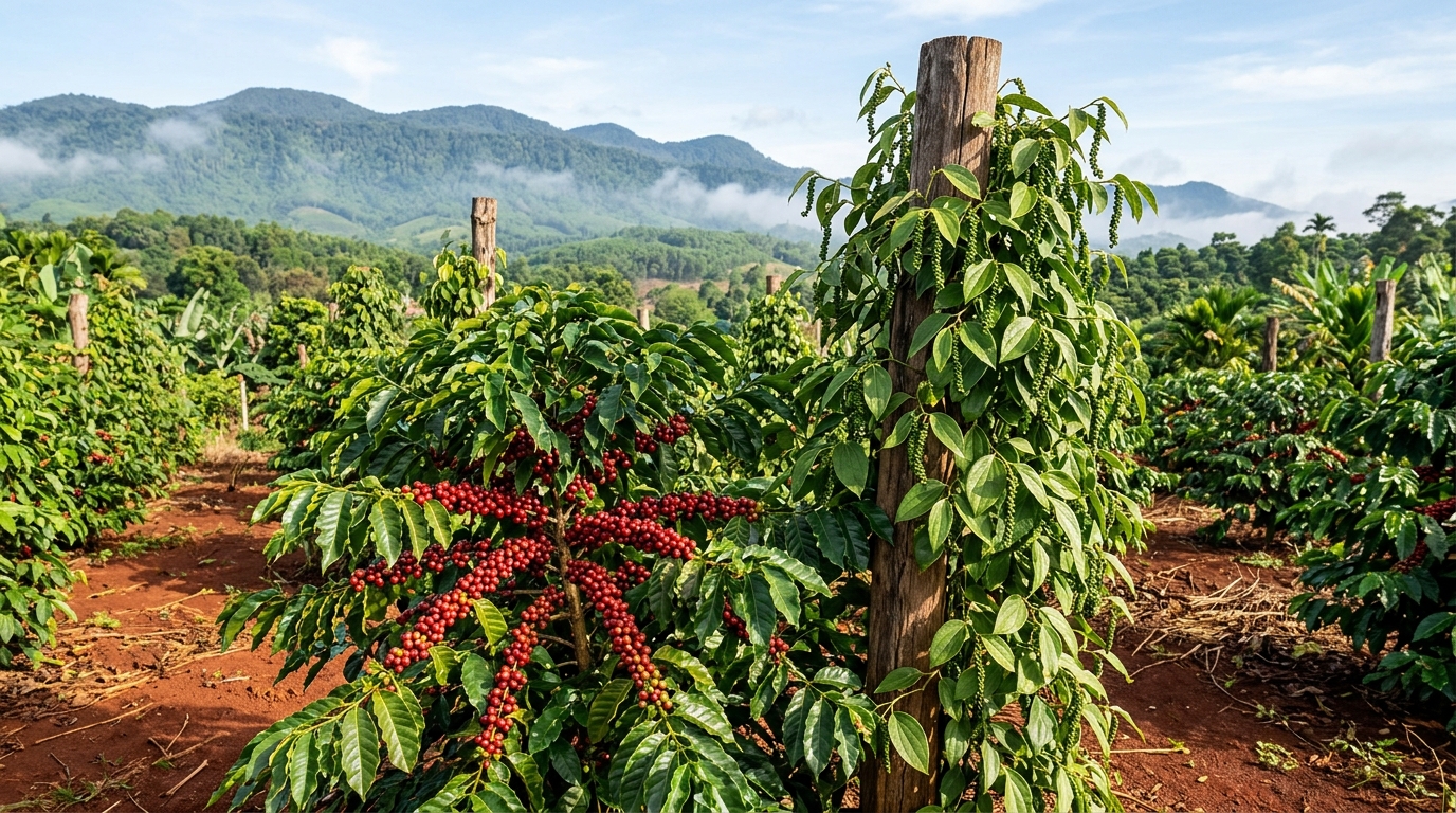 Kỹ thuật bón Humic giữ ẩm và chống chịu nắng hạn cho Cà Phê, Hồ Tiêu Tây Nguyên