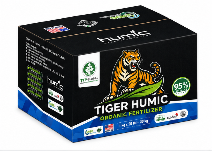 Thùng 20KG Tiger Bio Turf – góc nghiêng trái