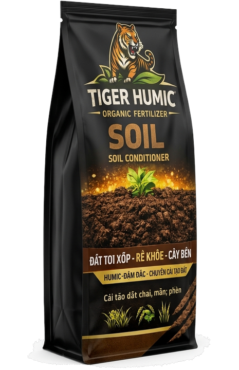 Mặt trái bao bì Tiger Humic Soil (Xoay trái)